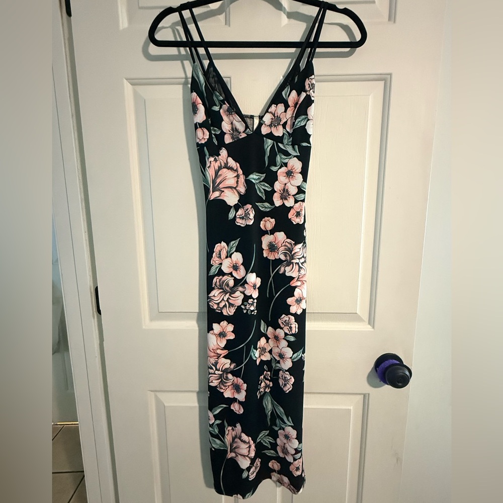 Floral Black Dress